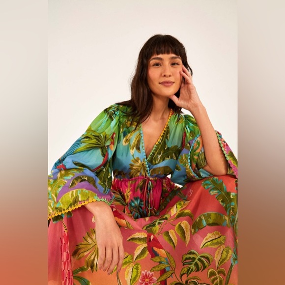 FARM RIO Ombre Forest Ruffle Tunic Dress - Picture 4 of 15